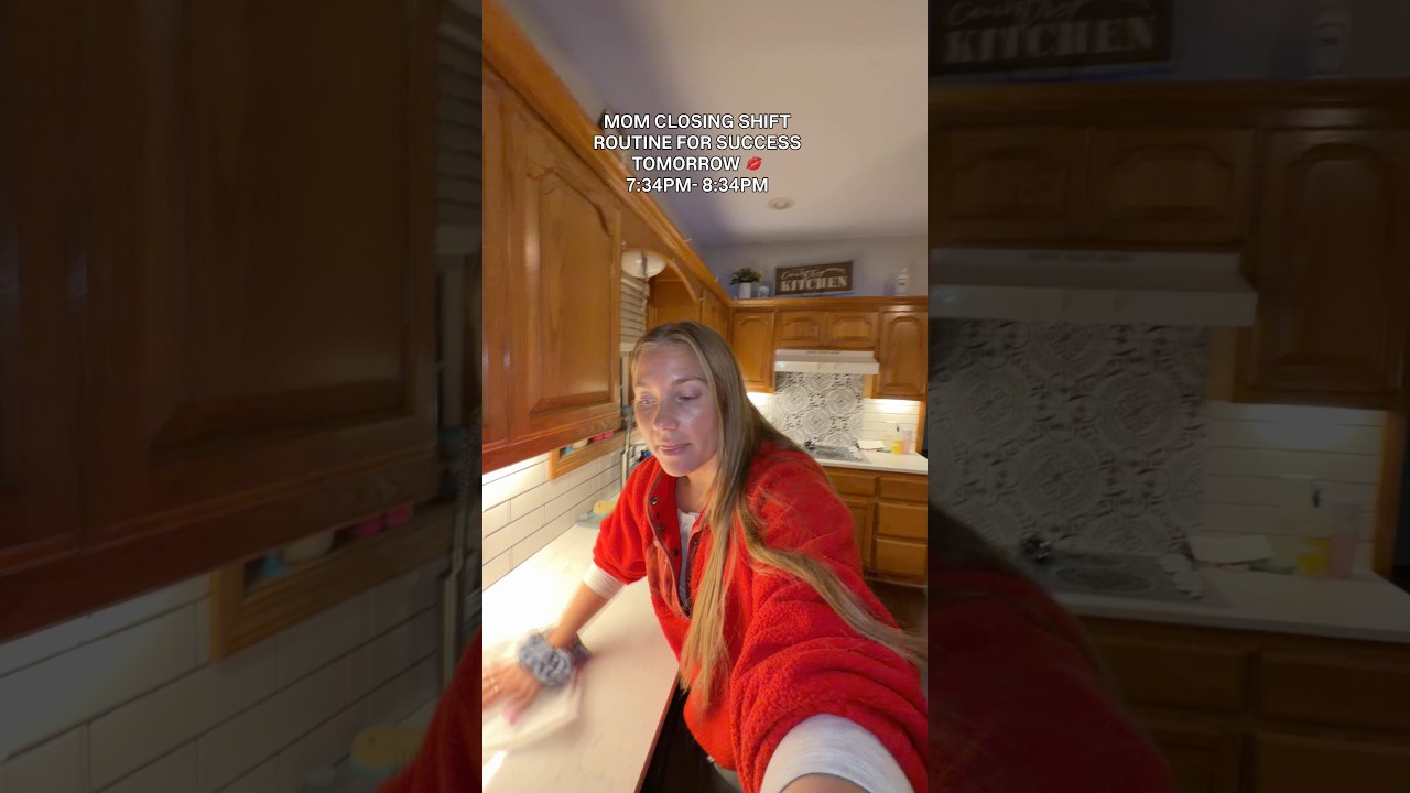 My nightly reset with the kids dishwasher on, house reset, peace restored ✨ 