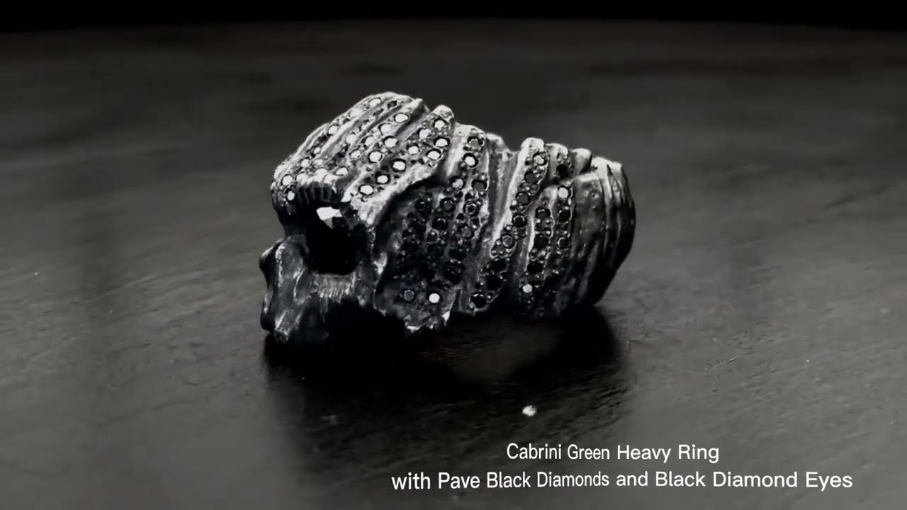CabriniGreenHeavyRing PaveBlackDiamonds with BlackDiamondEyes Axl