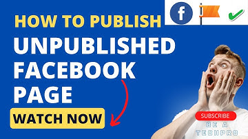 How to Publish Unpublished Facebook Page | Facebook page Unpublished without any Reason
