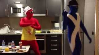 Pamplona stag do morph suit madness...