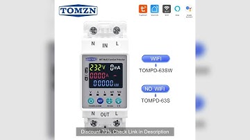 TOMZN 2P 63A 110V 220V TUYA WIFI Smart Switch Kwh Metering Circuit Breaker Timer with voltage curren