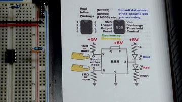 Touch based bistable 555 timer circuit with LEDs output learning electronics lesson 0065