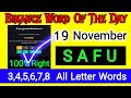 Binance Word Of The Day | Binance SAFU Theme | Crypto Wodl Answers