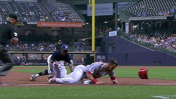 STL@MIL: Carpenter doubles, heads to third on error