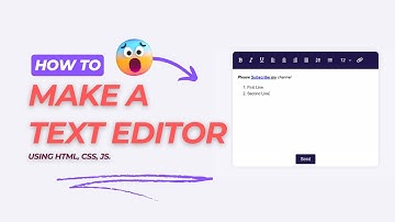 Create a Custom Text Editor with HTML, CSS, and JavaScript | Easy Tutorial