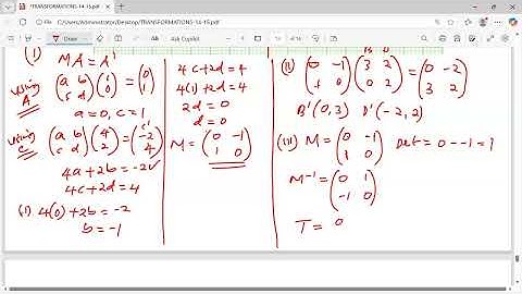 K.c.s.e 1990 Mathematics pp2, Q.21. Matrices & Transformations.