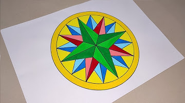 How to Draw this Geometric Pattern in Circle Step by Step || Easy Compass Drawing || Learn & Art