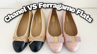 Battle of the Flats: Chanel VS Ferragamo 🥿 || Comfort Level, Pricing, Wear and Tear, Pros & Cons