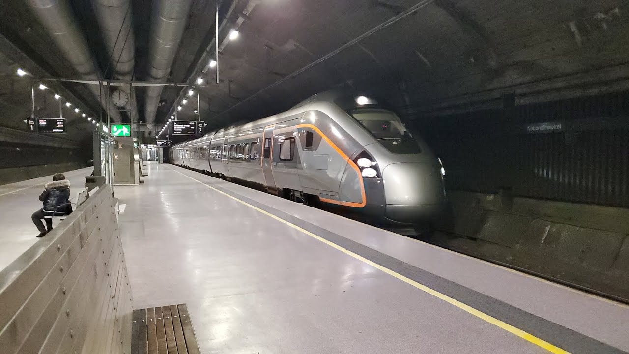 Trains in Oslo: National Theater Station Part Two (Go-Ahead Class 73 Passing)
