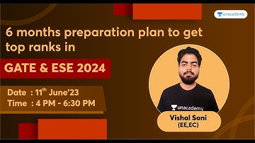 6 Months preparation plan to get top ranks in GATE & ESE 2024 | Vishal Soni Sir #gate2024