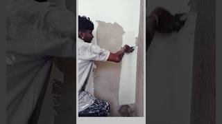 1st Coat Putty Apply 😮 Smooth Wall Finish Process #shorts