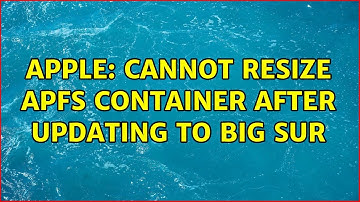 Apple: Cannot resize APFS container after updating to Big Sur
