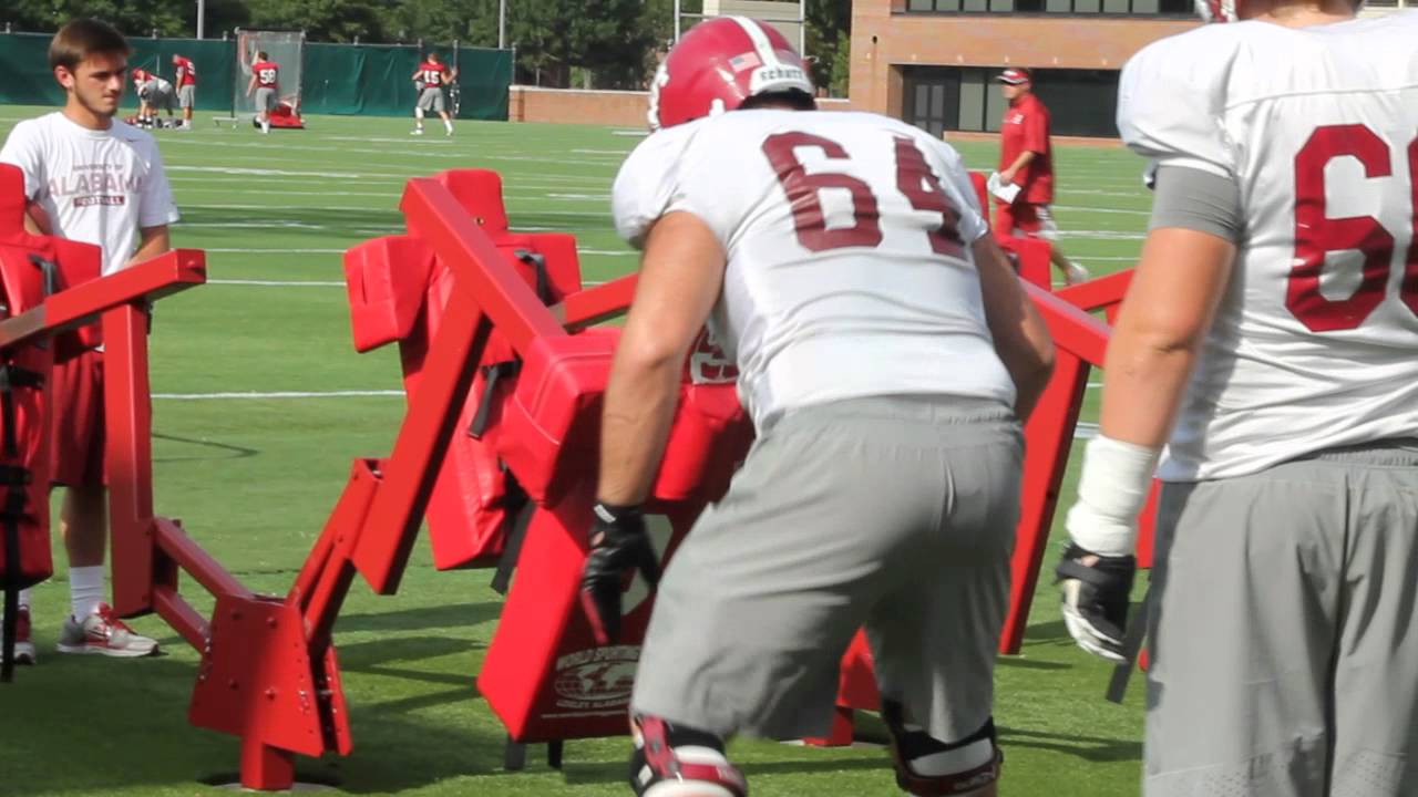 Cam Robinson and Offensive Line Sled Drills Florida Atlantic Week 9/1
