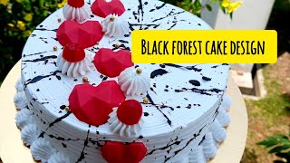 BAKERY STYLE black forest cake design  easy and quick design  #cakedecoration