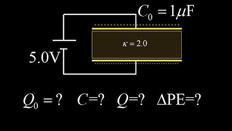 Dielectric introduced between the plates of a capacitor connected to a power source, examples.