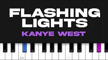 Kanye West - Flashing Lights ft Dwele (piano tutorial)