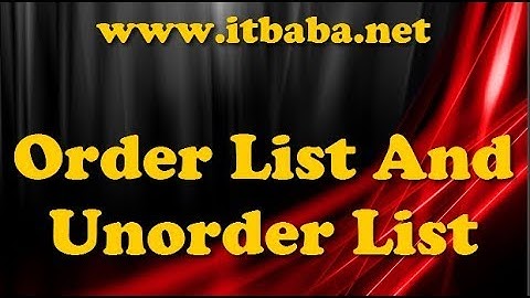 Order List And Unorder List in Urdu and Hindi tutorial | Technical College