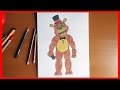 How to draw Toy Freddy, FNAF, Как нарисовать Той Фредди, ФНАФ