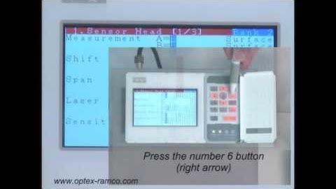 Optex FA CD5 Sensor Parameter Screen