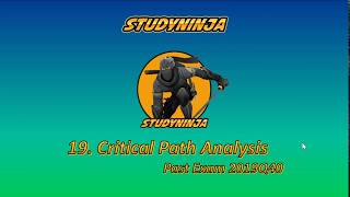 Tutorial on Critical Path Analysis: Maths Standard 2019 HSC Question 40