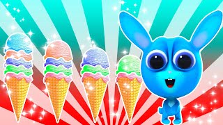 Little Bunny Chooses Colored Ice Cream | Cartoon for Kids | Dolly and Friends