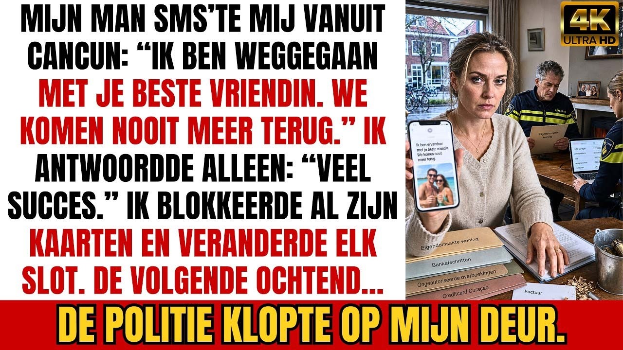 Die dinsdagochtend opende ik een bericht van mijn man: “Ik ben er vandoor met je beste vriendin.” Daarna stuurde hij een foto van hen samen op het strand, lachend met de champagne die van mijn...