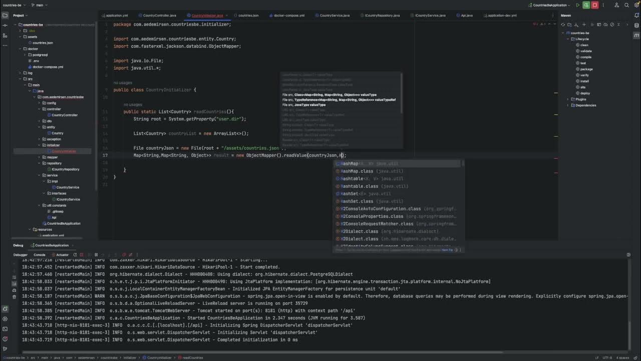 Spring Boot Countries Backend Projesi Bölüm - 4 (Country Initializer ...