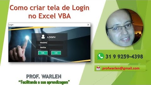 Criar tela de login estilosa no Excel vba
