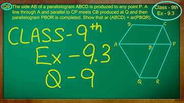 Class 9th , Ex - 9.3 Qno - 9 ( Areas of Parallelograms and Triangles ) CBSE NCERT