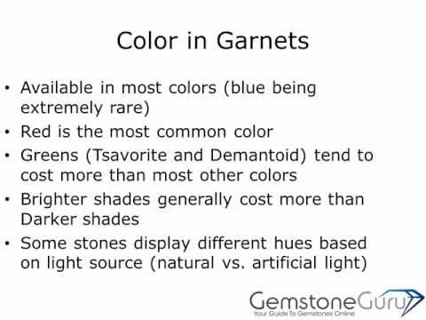 Garnet Value Chart