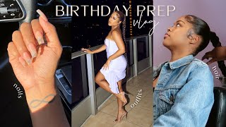 BIRTHDAY PREP VLOG | Extra Long Braided Ponytail, Soft Glam Makeup, Nails, Luxury Photoshoot + more!