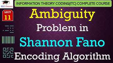 L11: Ambiguity Problem in Shannon Fano Encoding Algorithm | Information Theory Coding(ITC) Lectures