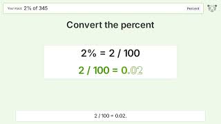 What is 2% of 345 Step-by-Step Percent Video