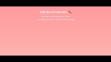 CSS Scroll Indicator with HTML, CSS, and JavaScript | Step-by-Step Guide