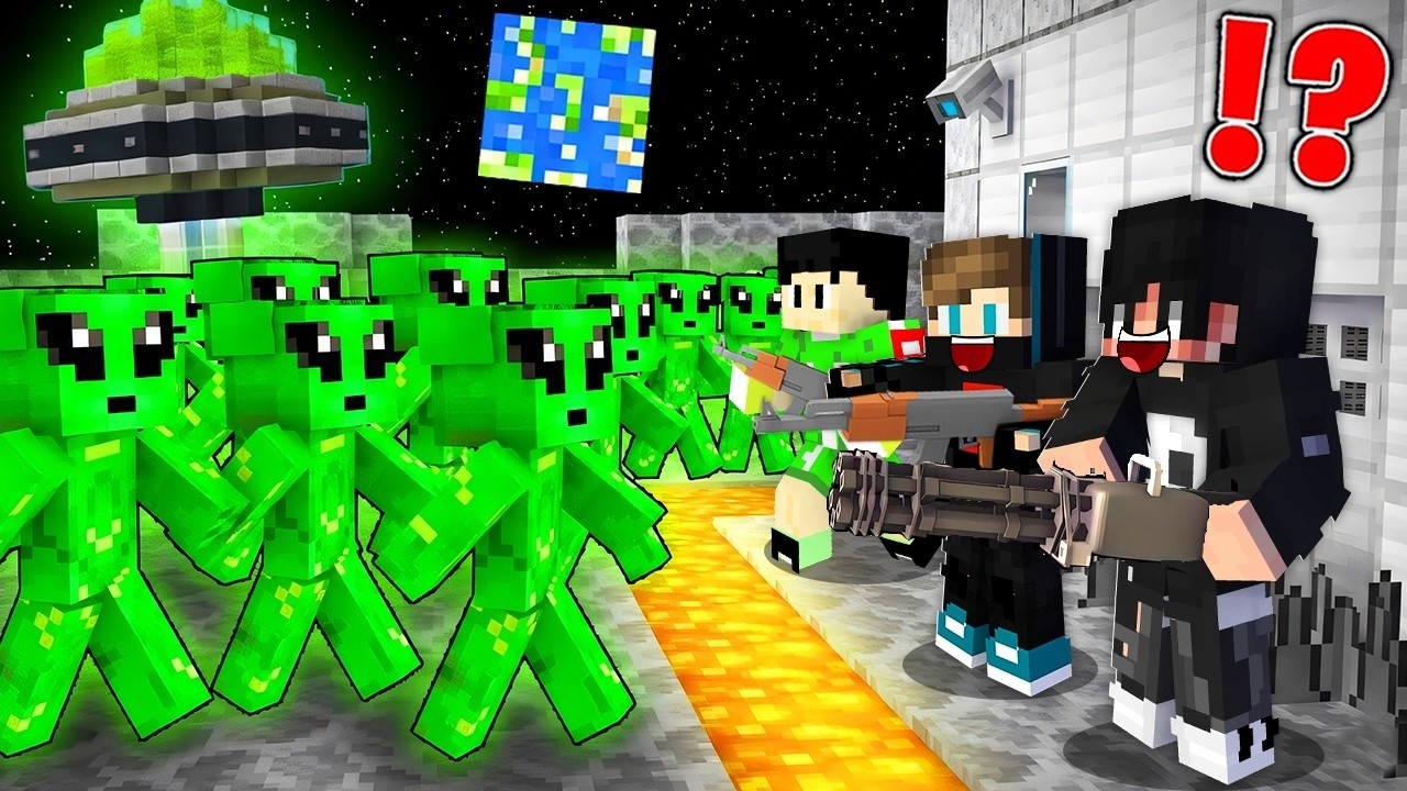 ماين كرافت حماية القلعة من جـيش الفضائيين العملاق !!؟