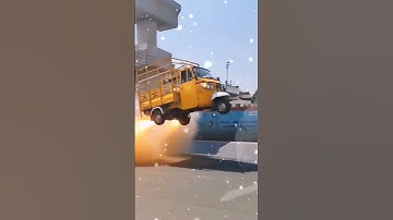 🚀🔥 Flying Autorickshaw with Flames – AI Animation Goes Crazy! #shorts #automobile