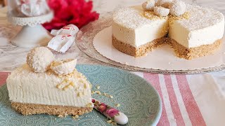 No-Bake Raffaello Cheesecake | Cheesecake with Coconuts and Almonds