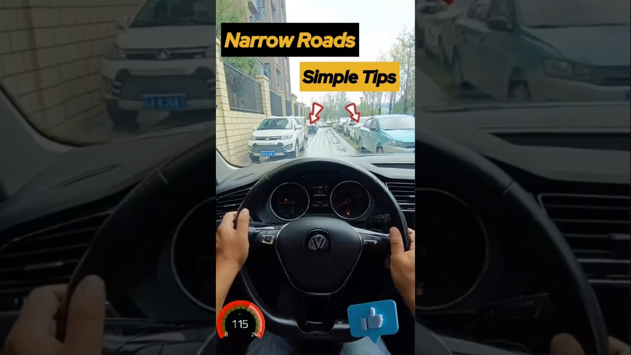 How to Easily Avoid Scraping When Passing Through Narrow Roads #cardrivingtips #automobile #shorts