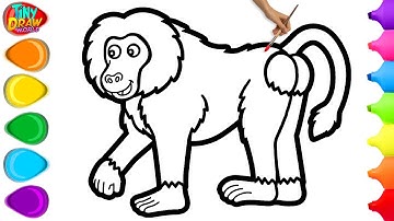 🐵 How To Draw a Red Baboon Monkey | Monkey Drawing | Easy Step By Step Tutorial