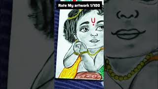 I know you will ignore Krishna ji Drawing 😔#hyperrealism #art #kalki #radheradhe