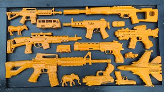 Wow!! Membersihkan Assault Rifle, Nerf Gun, Sniper Rifle, Shotgun, Pesawat Tempur, M16, Sapi Joget