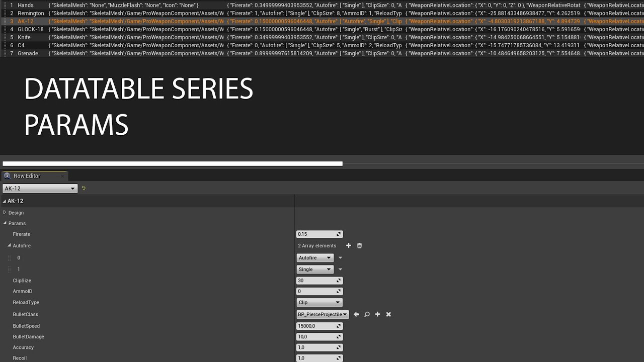 Pro Weapon Component - Datatable Series - Params - YouTube