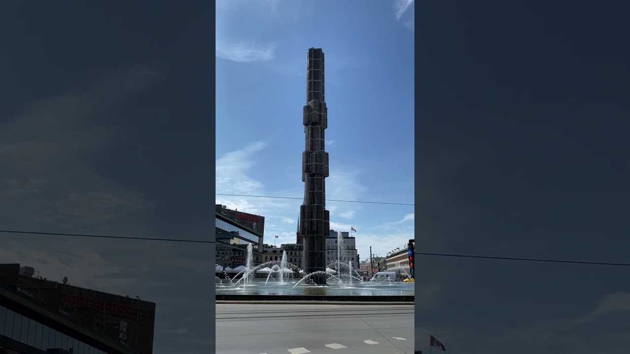 The famous Sergelfontänen in Stockholm, Sweden