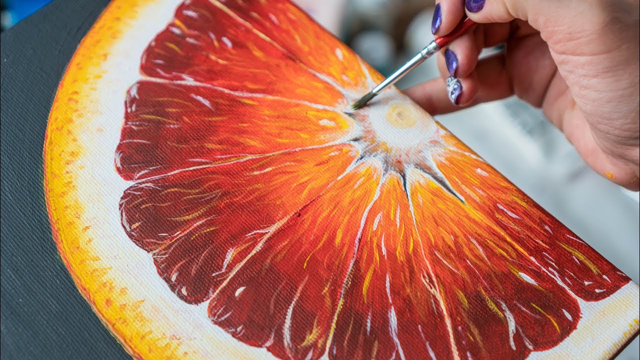 Sicilian Orange - Acrylic painting / Homemade Illustration 