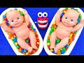 Satisfying ASMR | Mixing Colorful Candy in Two Bathtubs with Magic Playdoh M&M's Cutting ASMR