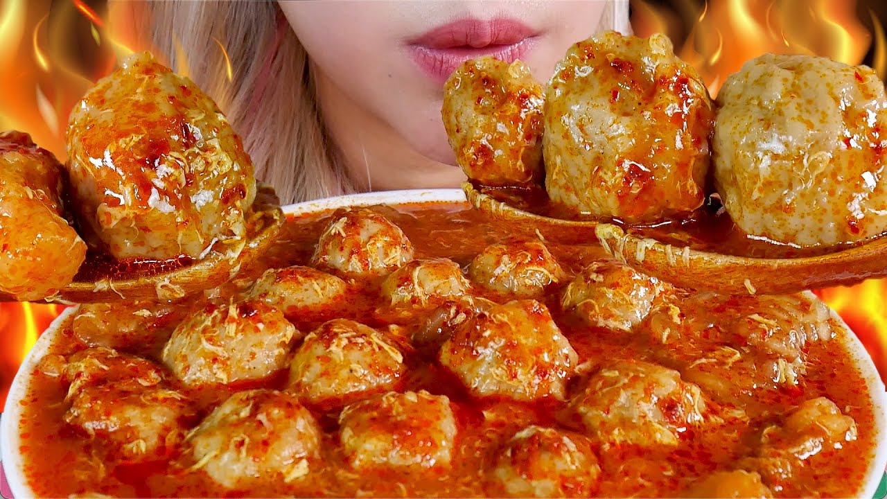 COBAIN BAKSO SEBLAK NYA MAMANG RAFAEL❗️😍 ASMR COCOBACO PEDAS SEUHAH💥 SPICY MEATBALLS