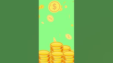 coins falling green screen video