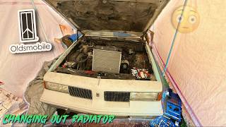 Removing My Cutlass BRAND NEW Replacement Radiator for the Swap