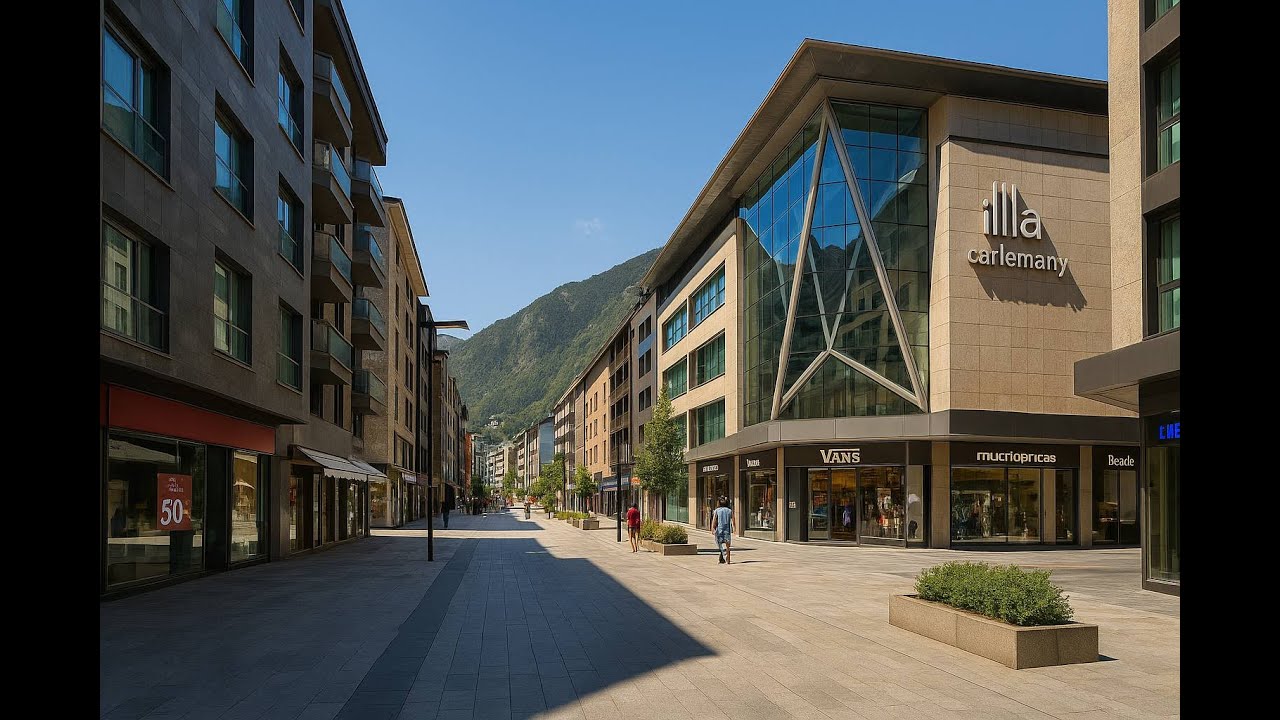 🇦🇩 Conoce EL CENTRO de Escaldes-Engordany, Andorra 4K