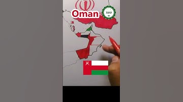 Oman flag map drawing | رسم خريطة علم عُمان
